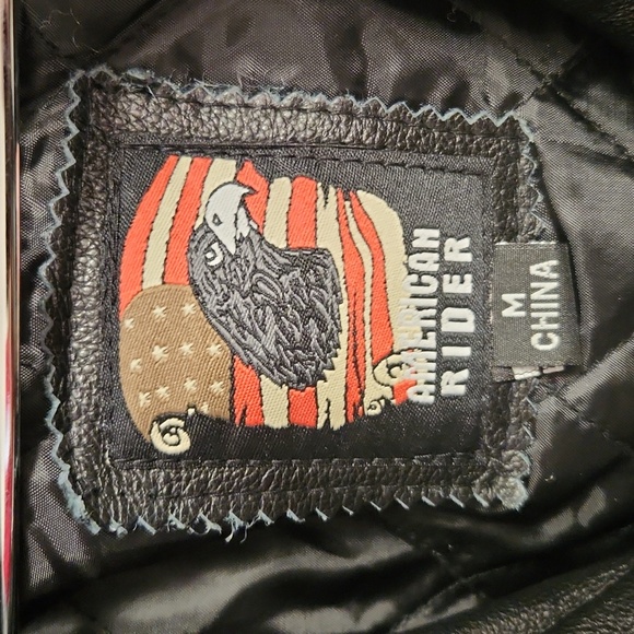 Womens Leather Jacket, American Rider, Medium - Picture 3 of 7